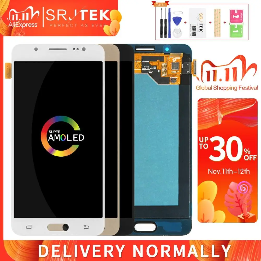 AMOLED для Samsung Galaxy J5 2016 J510F LCD J510 дисплей сенсорный экран дигитайзер Сенсорное стекло