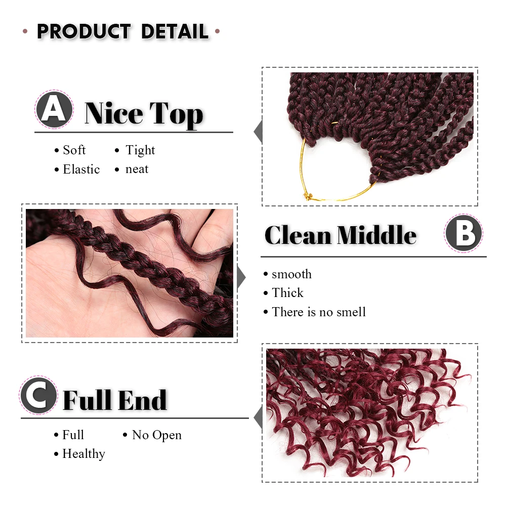 Синтетические косички для богини 14-22 дюйма вязаные крючком волосы с кудрявыми