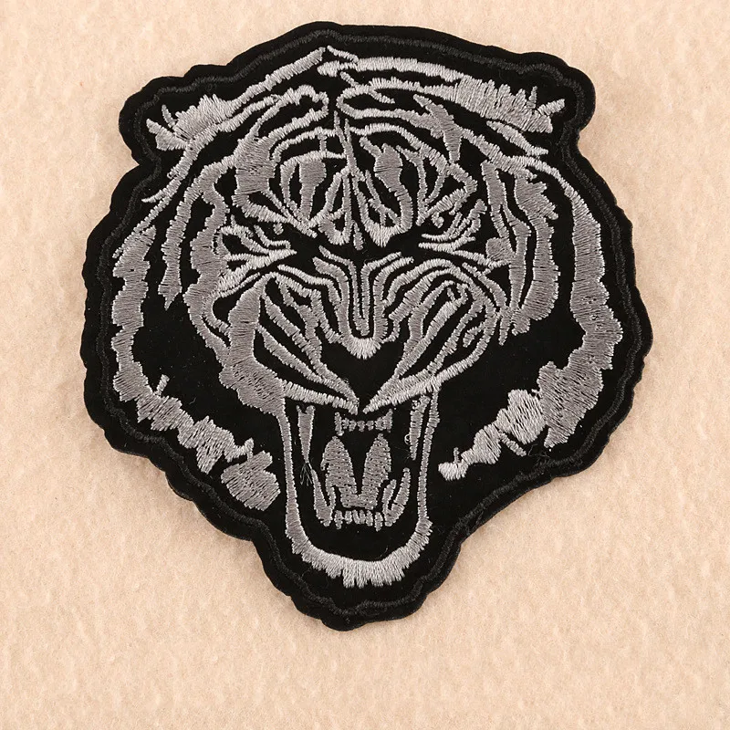 Fashion beads embroidered sequins patch decals for clothing accessories tiger head lion applique iron on DIY Supplies | Дом и сад