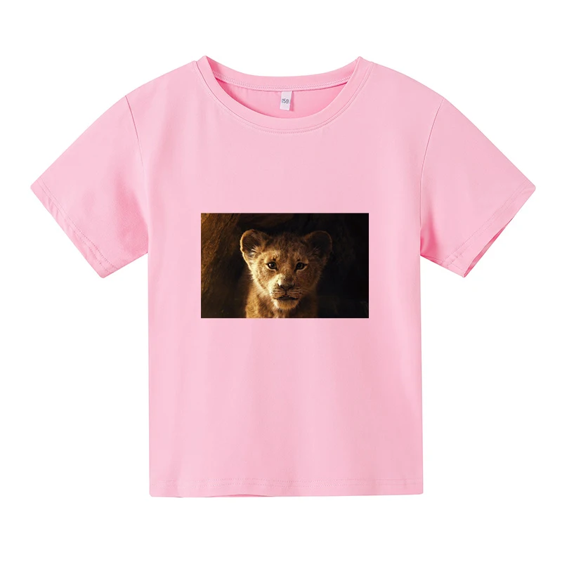 

2021 Lion King Summer Children's Cartoon Fun Sports Kids Cotton t-shirt Short Sleeve Boys Girls Casual Baby Cute T-shirt 4T-14T