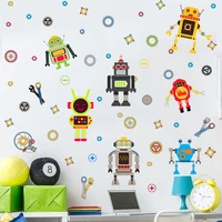 zollor cartoon robot gear wrench creative wall sticker childrens room kindergarten classroom background wall decorative sticker