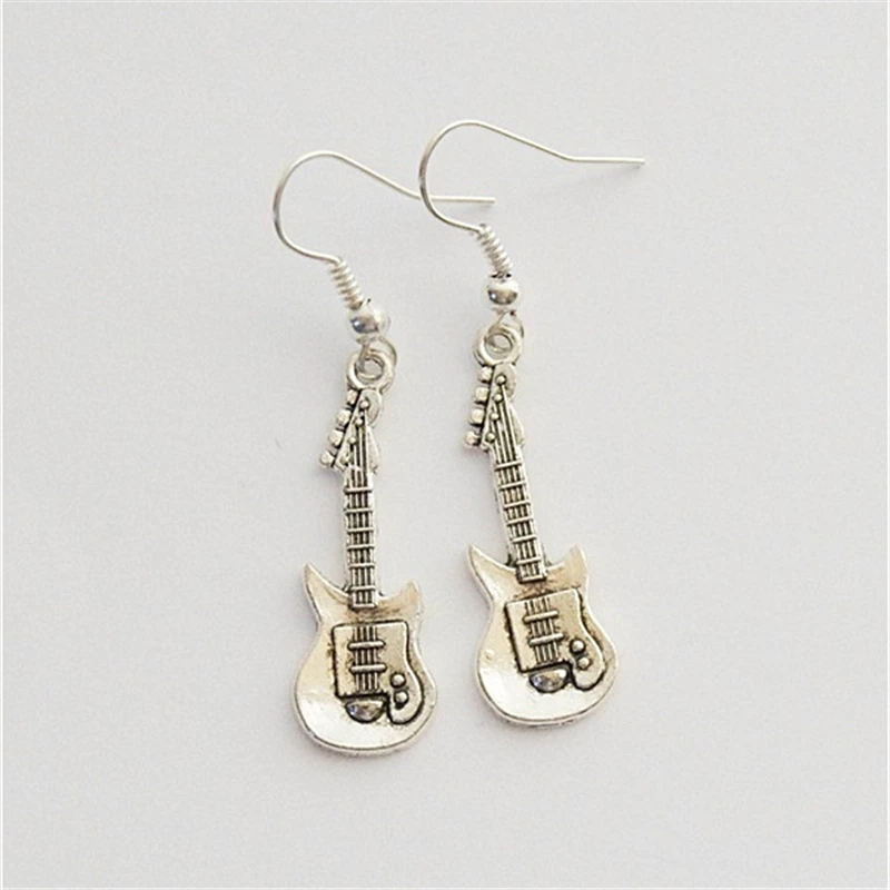 gitarre schmuck silber farbe gitarre ohrringe elektrische gitarre ohrringe musik ohrringe gitarrist geschenk musik lehrer free global shipping