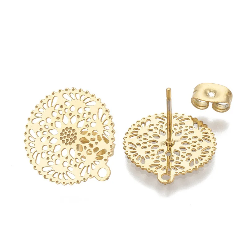 10 шт. новые очаровательные серьги из нержавеющей стали с цветочным узором