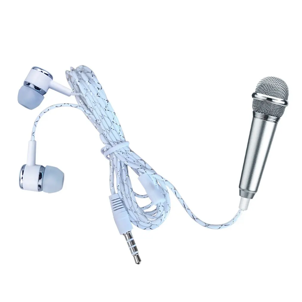 Silver with earphone MINI Jack 3,5 мм студийный петличный профессиональный проводной микрофон ручной микрофон караоке для пения игр для мобильных телефонов ПК Горячая Распродажа - Цвет: Silver with earphone