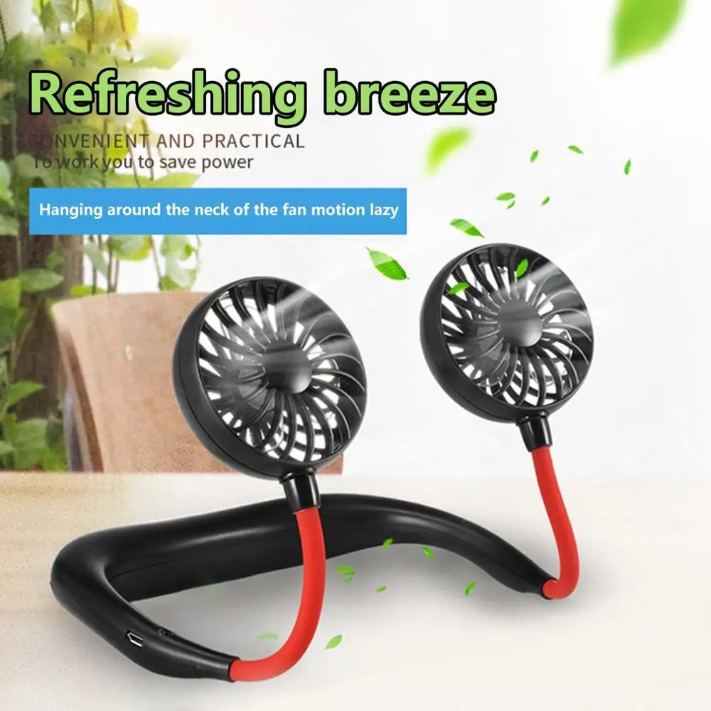 

Lazy Sports Neck Fan Outdoor Convenient Charging Creative Student Mini USB Small Electric Fan Colorful Night Lamp with Fragrance