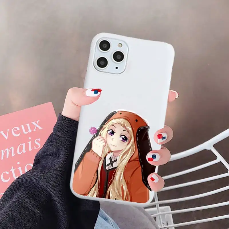 

Kakegurui Jabami Yumeko crazy excitement Phone Case White Candy Color for iPhone 6 7 8 11 12 s mini pro X XS XR MAX Plus