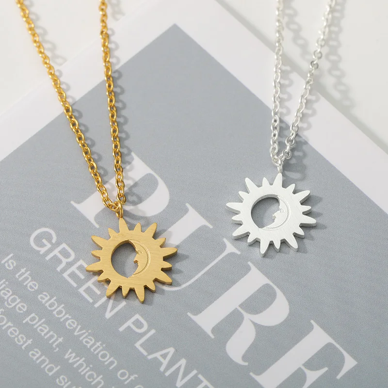 Бохо ювелирные изделия Луна и медальон в форме солнца ожерелье Ретро Длинный