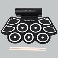 9 digital pads portable roll up electronic drum set usb midi w foot pedal
