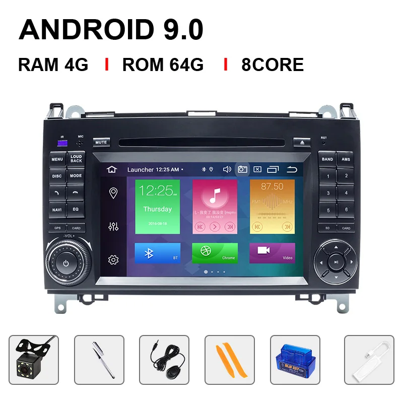64ROM Carplay OBDCam Ips 2 din автомобильный DVD Multimeida для Mercedes Benz B200 A B класс спринтер W906 W169 W245 Viano Vito W639 b170 радио gps навигация - Цвет: 64ROM Carplay OBDCam