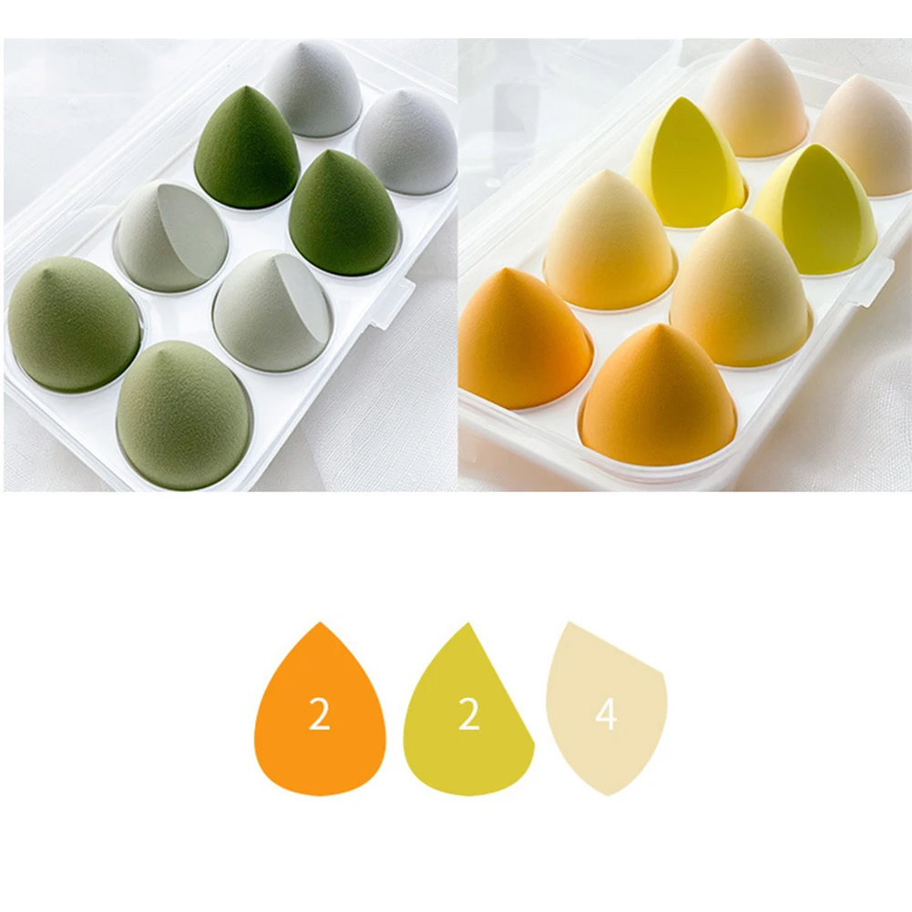 

4pcs Makeup Blender Cosmetic Puff Makeup Sponge with Storage Box Foundation Powder Sponge Beauty Tool Women Make Up Accessories