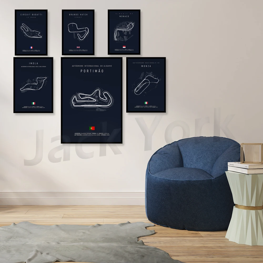 Абстрактная дорожка F1 гоночный автомобиль цепь Картина на холсте Современные