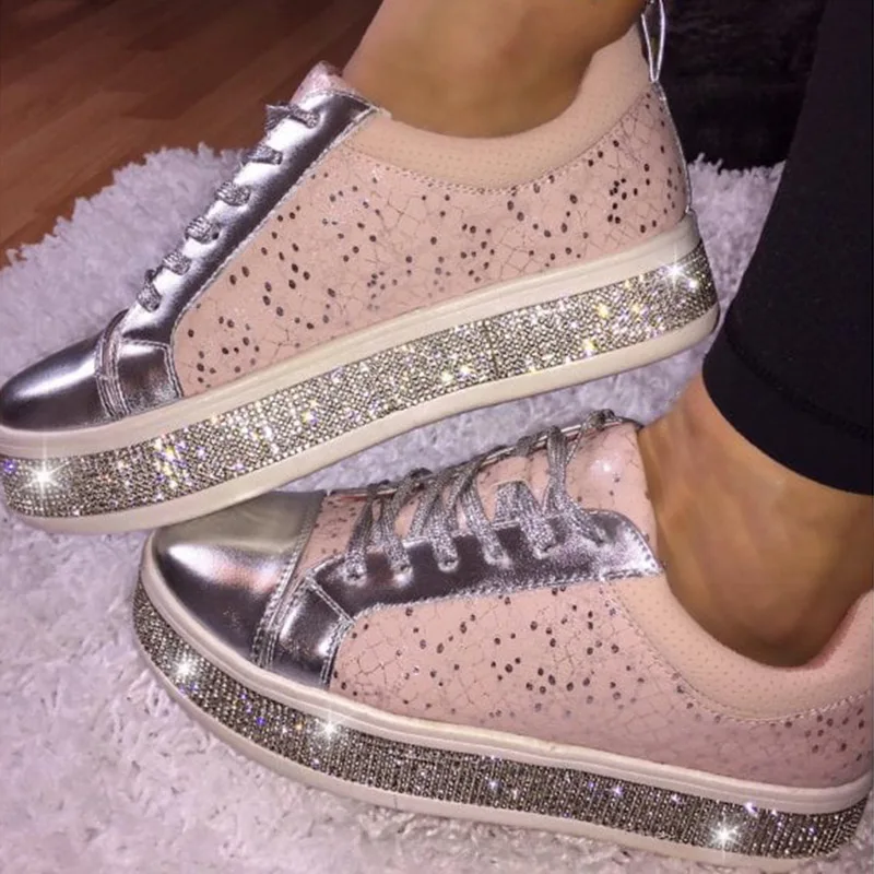 LASPERAL/Женская обувь на плоской подошве со стразами коллекция 2020 года сезон осень