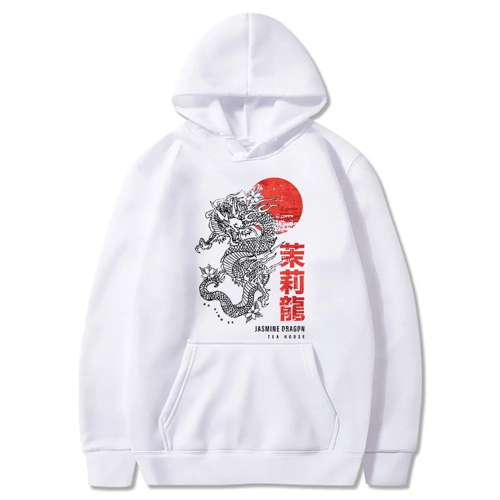 

Chinese Dragon Print Oversized Hooded Sweatshirt Clothes Men Harajuku Vintage Hoodie Streetwear Autumn Fleece Hoodie Women