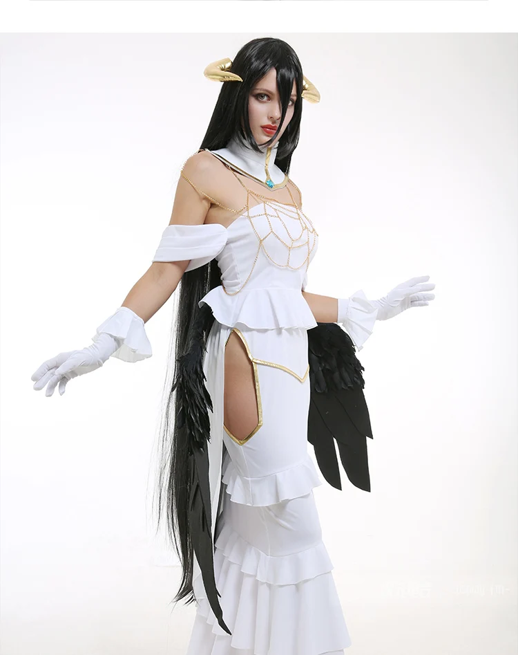 Женский костюм для косплея Albedo белое платье Оверлорд альбедо Хэллоуин