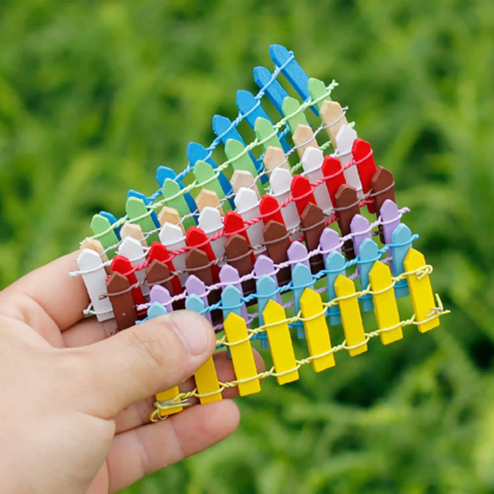 Миниатюрный деревянный забор 2 шт. Мини DIY ремесло микро украшение для сада