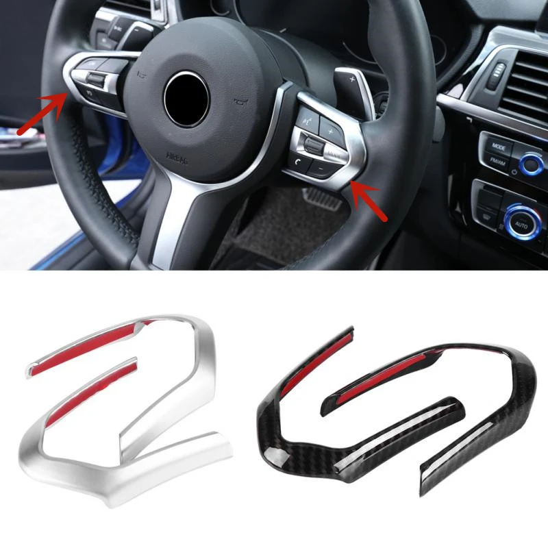2 шт. ABS Chrom/Углеволокно рулевое колесо для BMW F20 F22 F30 F32 F10 F06 F15 F16 M украшение
