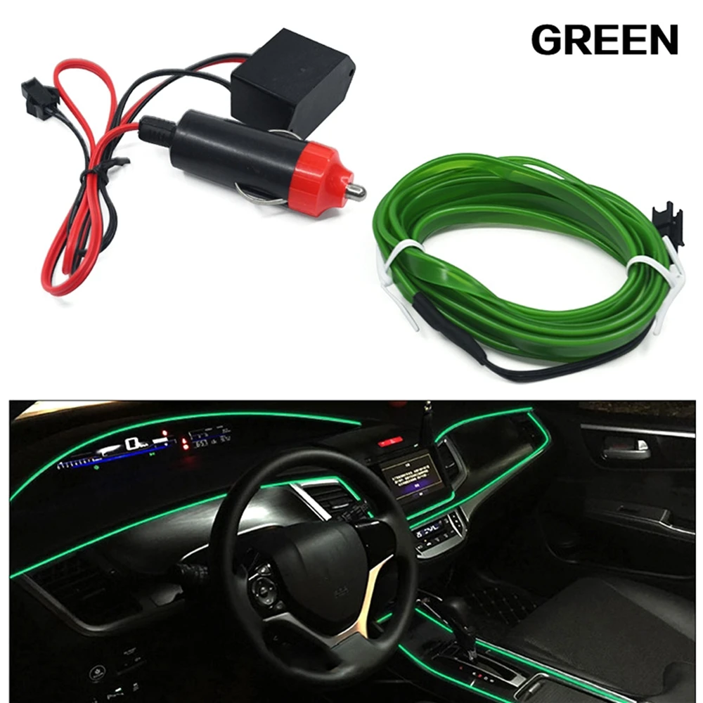 

car EL Wire led strip Atmosphere light for DIY flexible AUTO interior Lamp Party decoration lights Neon strips 12V USB