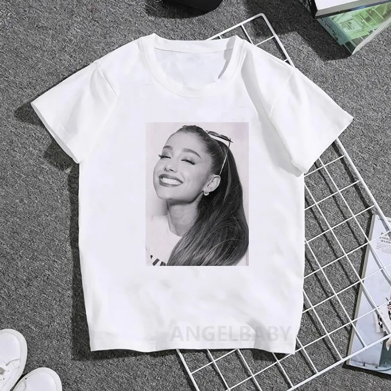 Ariana Grande/футболка для девочек 2020 модные летние детские топы одежда маленьких