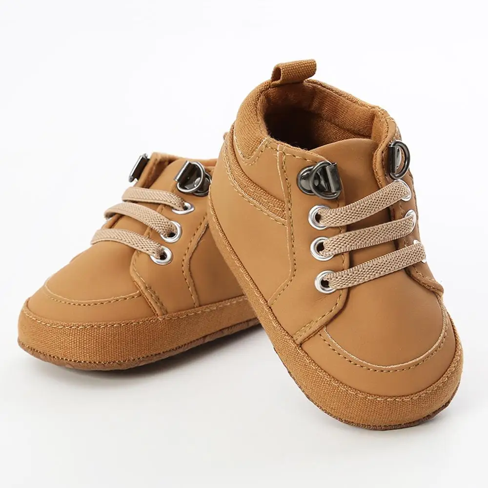 Brown Shoes Обувь для малышей; удобная зимняя детская обувь для маленьких девочек и мальчиков; однотонная модная обувь с перекрестной шнуровкой для малышей; обувь для малышей; детская обувь; - Цвет: Brown Shoes