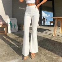 high waist wide leg pants solid color trousers for women ins new fashion micro pull loose temperament elegant casual long pants