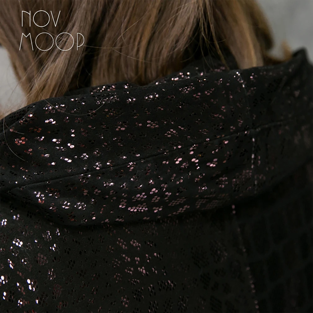 Novmoop женский тренчкот большого размера в английском стиле из натуральной овечьей