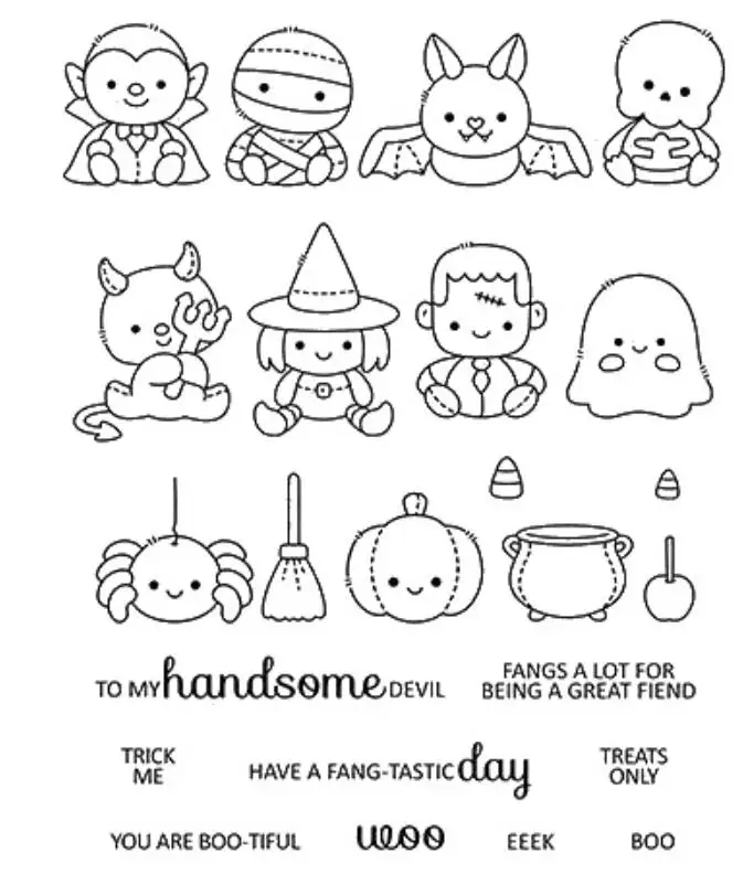 Прозрачный силиконовый штамп для Хэллоуина/печать сделай сам