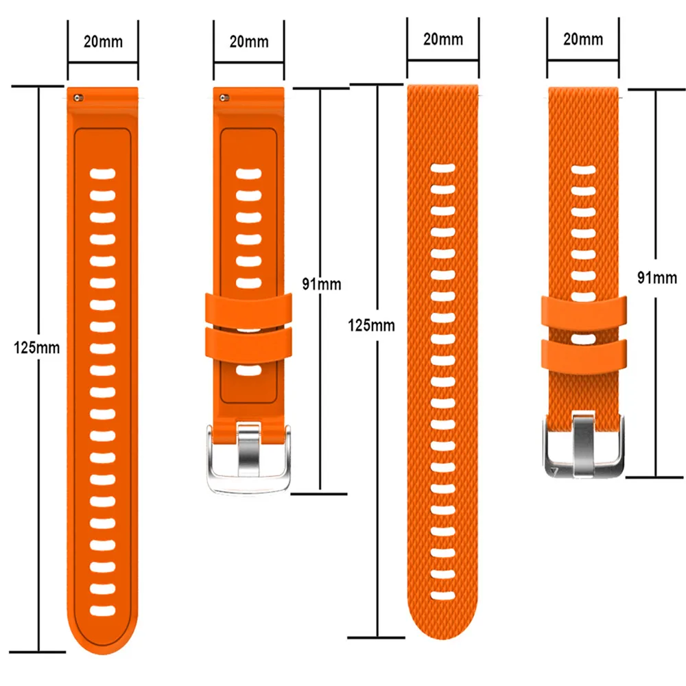 

20mm Universal Silicone Smart Watch Watchband for Garmin Approach S40 Replacement Watch Strap for Samsung gear sport Watchbands