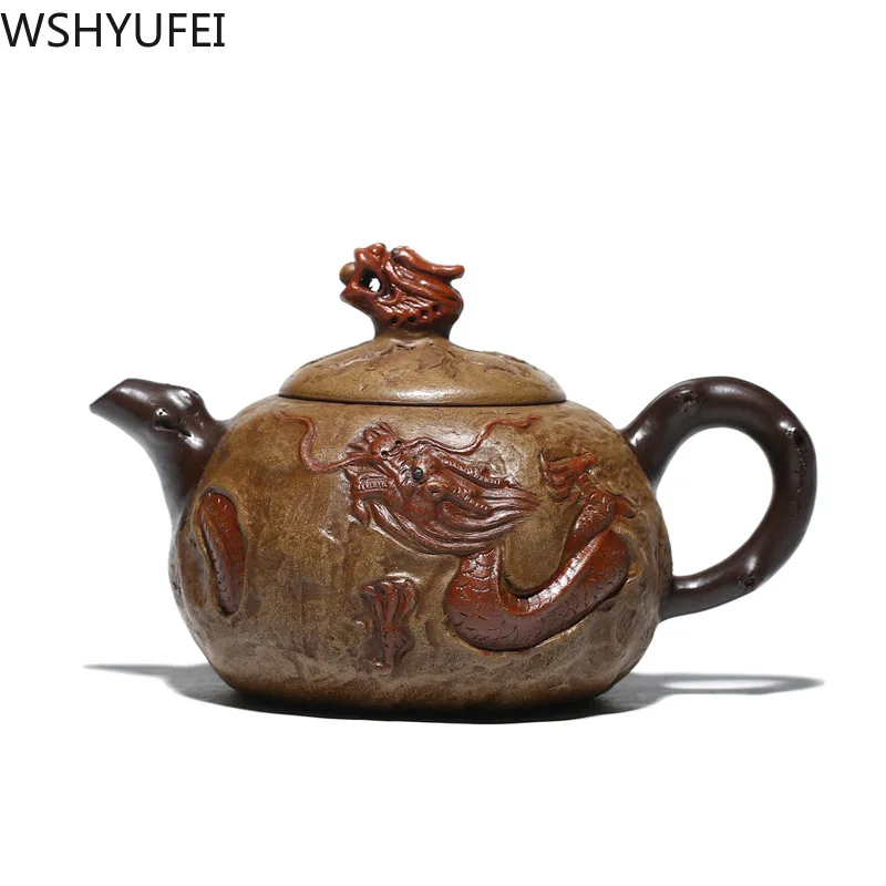 

Large capacity 440ml Chinese Yixing Retro Tea Pot Purple Clay Teapots Handmade Kettle Tea Ceremony Customized Gifts Authentic