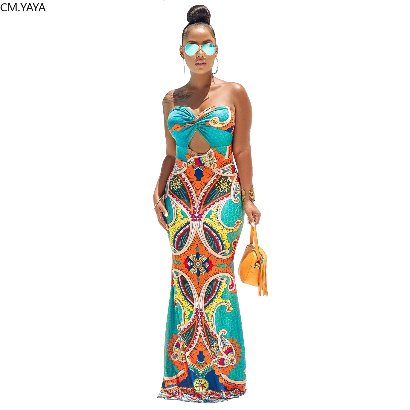 Женское платье-макси без рукавов длинное облегающее пляжное платье бретелек с