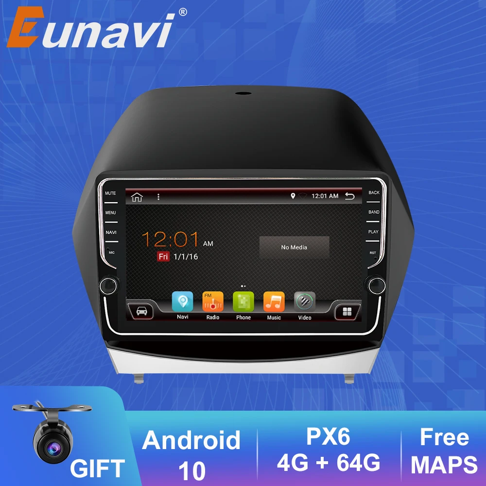 

Eunavi 2 Din Android10 Car Radio dvd multimedia Player For Hyunda Ix35 2010-2015 Video GPS Navigation no cd 2din headunit 4G 64G