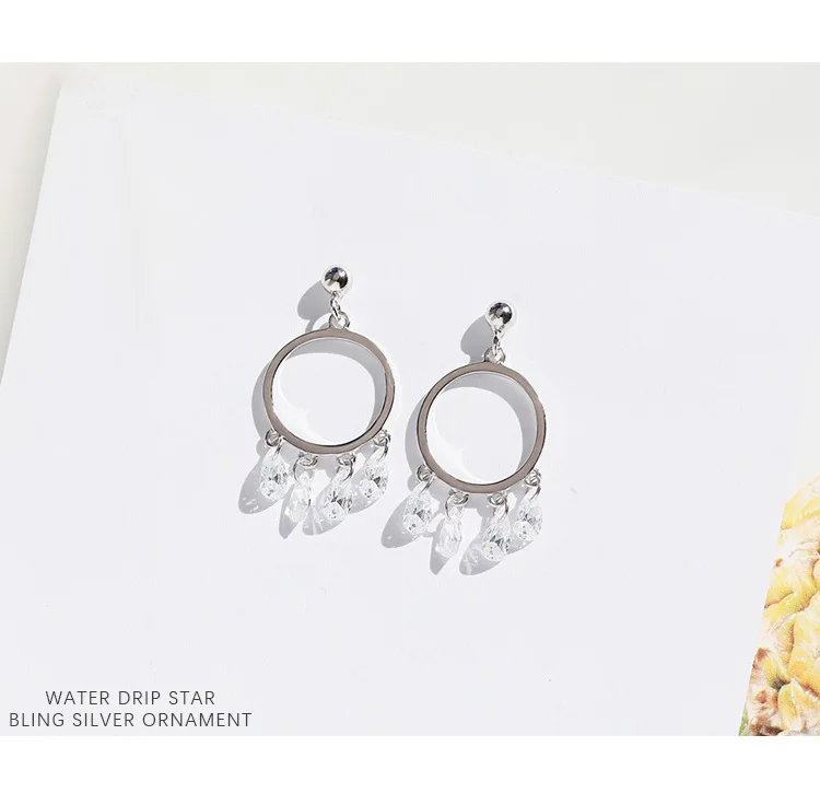 

925 Sterling Silver Earrings Tassel Earrings For Women Fashion Korean Stud Earrings New Trend Personality Lady Fashion Jewelry