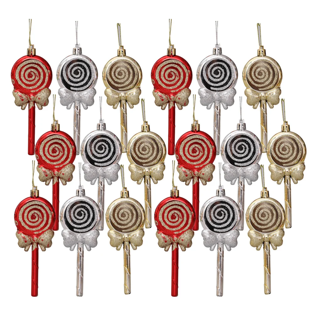 

18pcs Christmas Lollipop Pendants Fun Christmas Tree Pendants (Assorted Color)