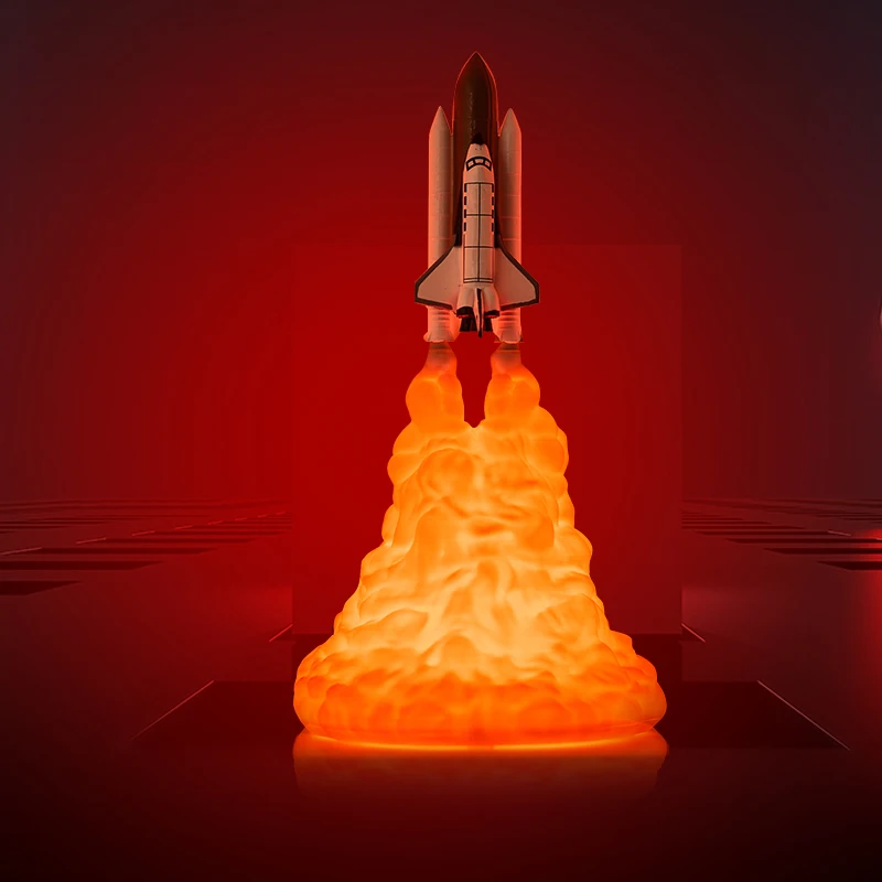 New Dropshipping Space Shuttle USB Touch Lamp and Moon lamps In Night Light By 3D Print for Space Lovers Rocket Lamps