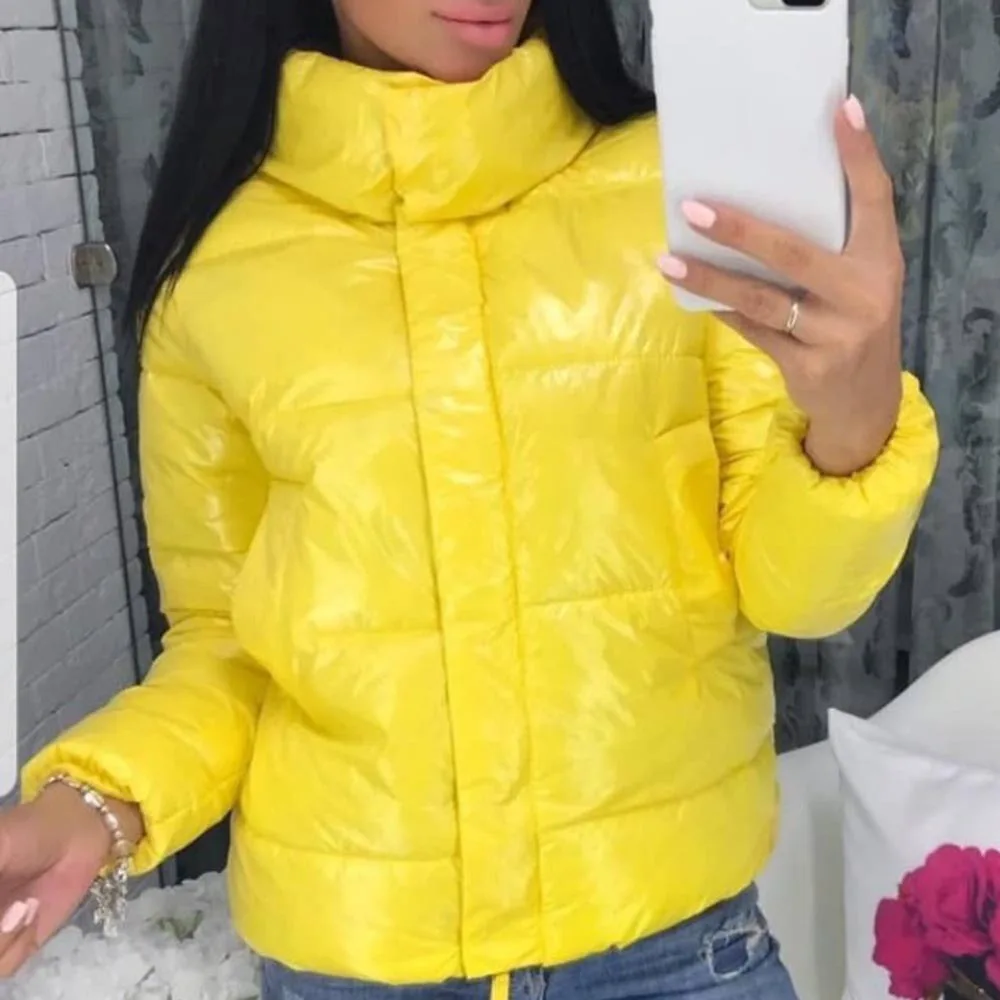 Cotton Clothes Padded Jacket Women Fashion Winter Coat Warm Yellow Ladies Parkas mujer 2019 Plus Size Basic Parka Causal Outwear |