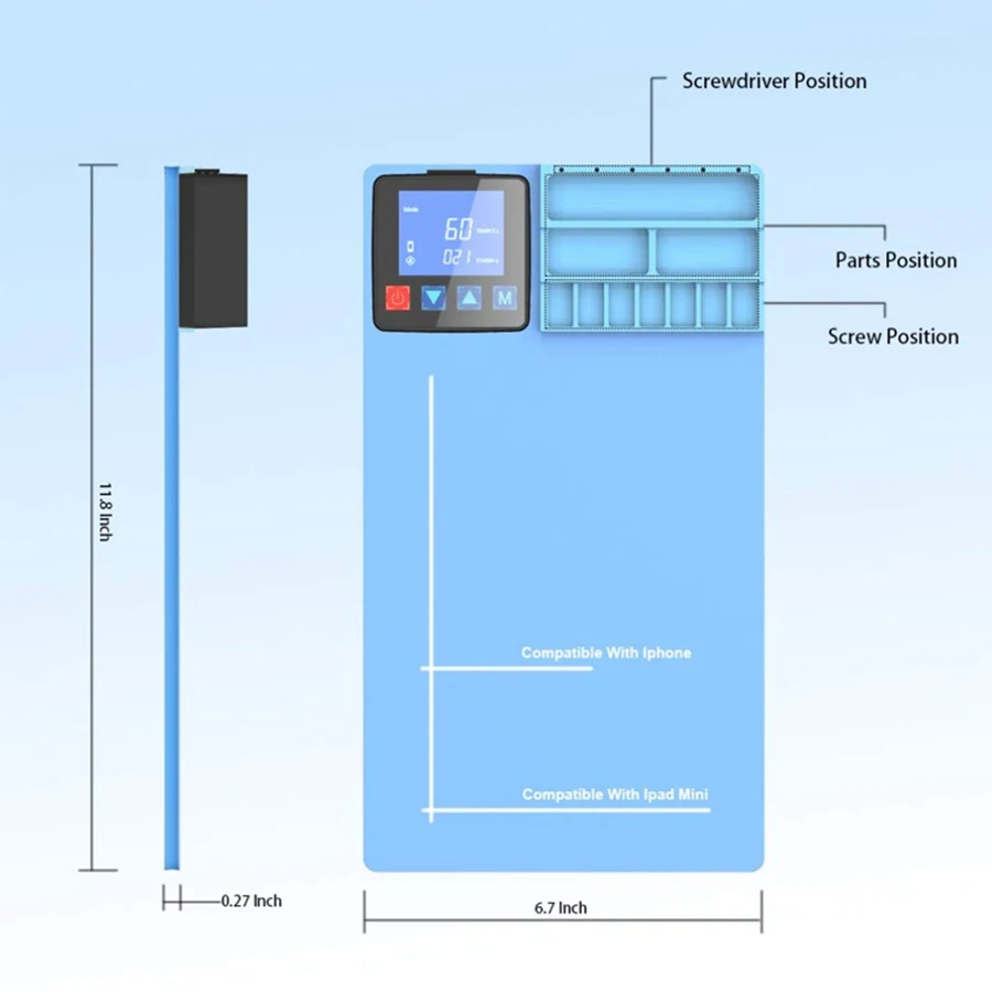 cpb heating pad lcd screen separator opening efficient mobile phone plate safe universal repair tool refurbish remover for ipad free global shipping