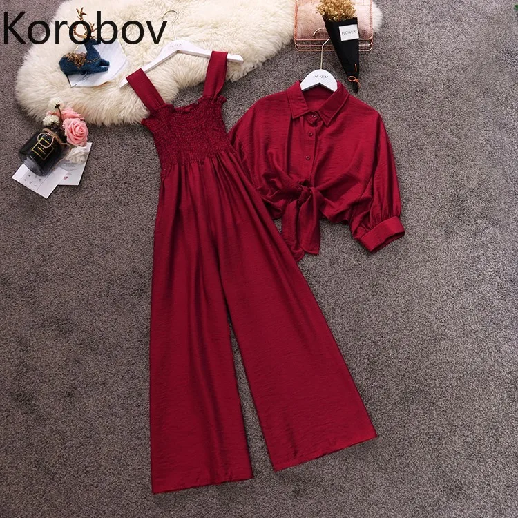 Новинка корейский женский топ и костюм Korobov комплект из 2 предметов