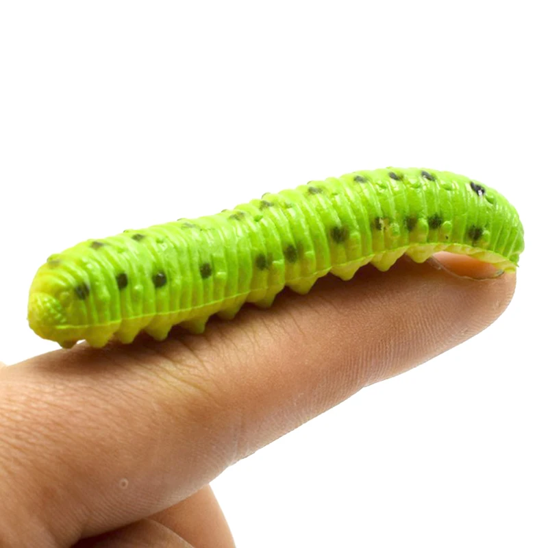 

12Pcs/Lot Simulation Caterpillar Fake Worm Crawling Insects Animal Plastic Toys Novelty Funny Toy