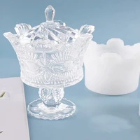 diy crystal epoxy resin mold crystal crown storage box mold table decoration gift box mirror silicone mold for resin