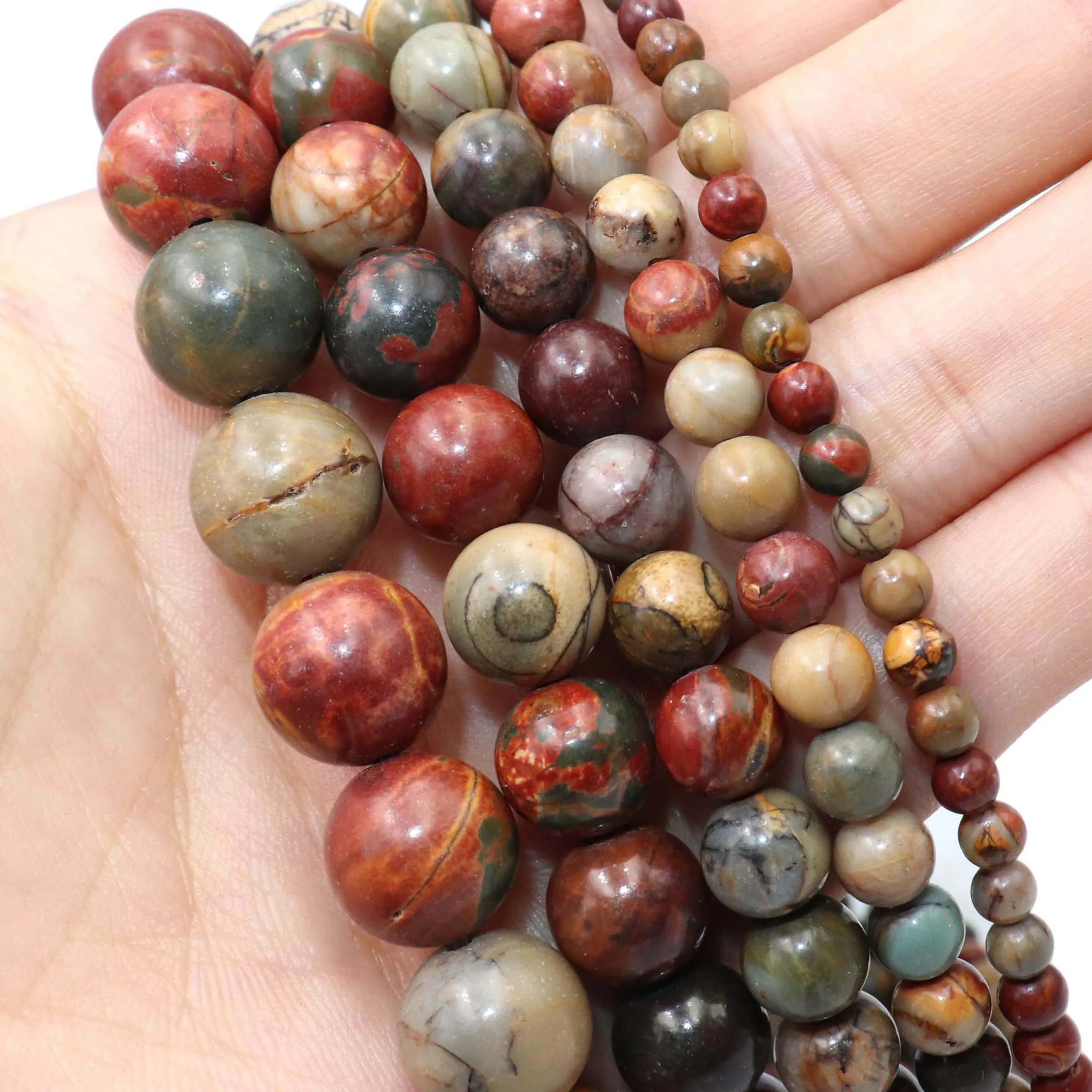 Натуральный красочный камень Пикассо круглые бусины-разделители россыпью для