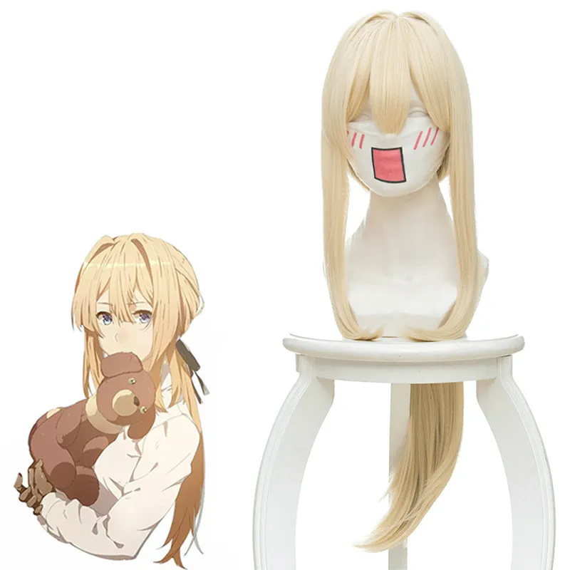 Аниме фиолетовый Evergarden блонд длинный прямой конский хвост термостойкие