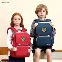 amtoy unisex school backpack cute book bag for girls boys large and lightweight personality cartoon kindergarten british style
