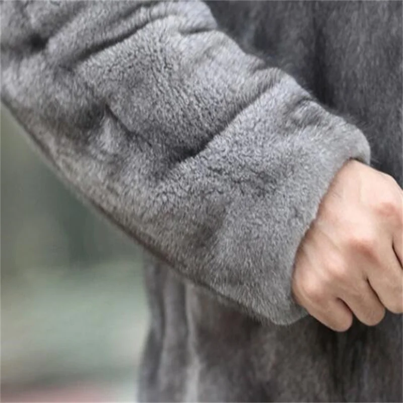 Зимняя плотная Теплая мужская одежда цельное Норковое Пальто модное пальто из