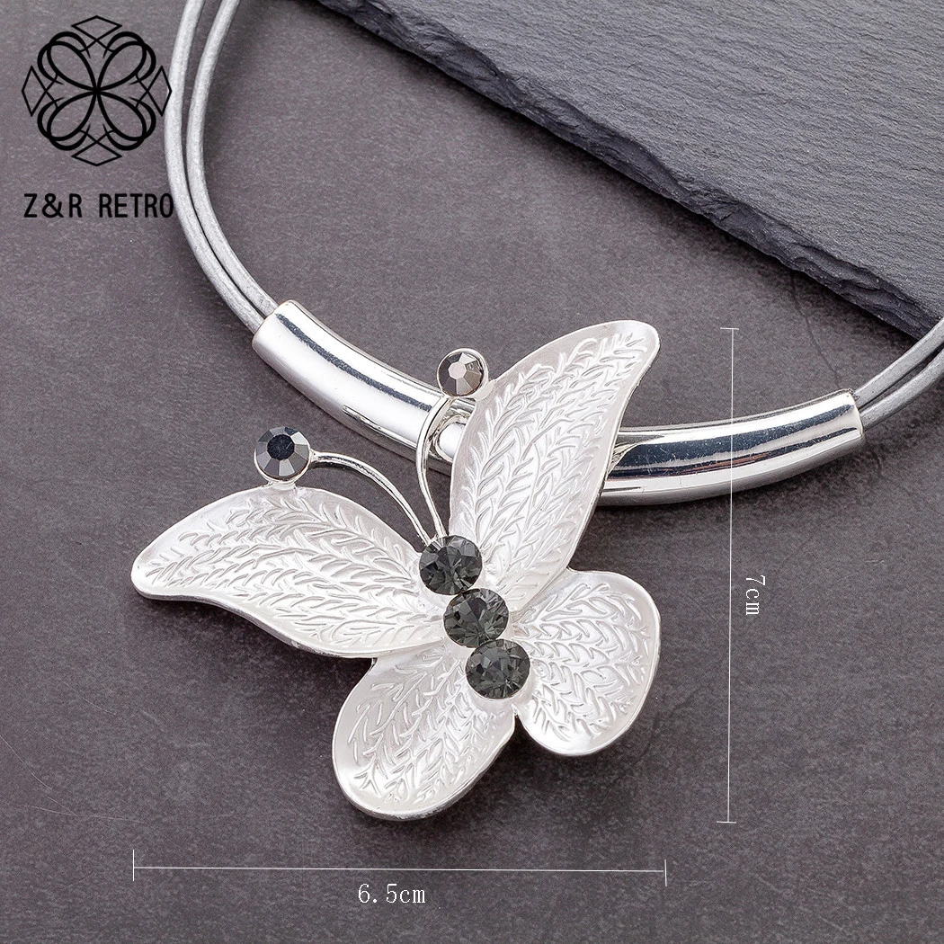 Женское колье с бабочкой модное ожерелье чокер подвеской массивный подарок