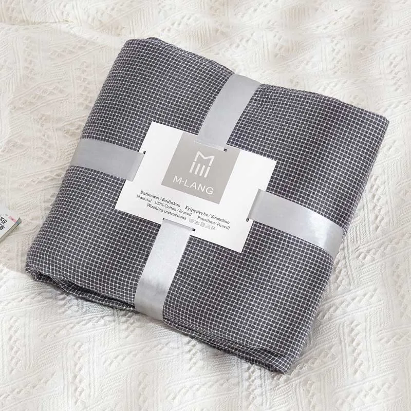 Dark Grey C Хлопковое одеяло для кровати, дивана, полного размера королевы, легкое дышащее тепловое одеяло s, постельные принадлежности, покрывало для детей, взрослых, плед - Цвет: Dark Grey C