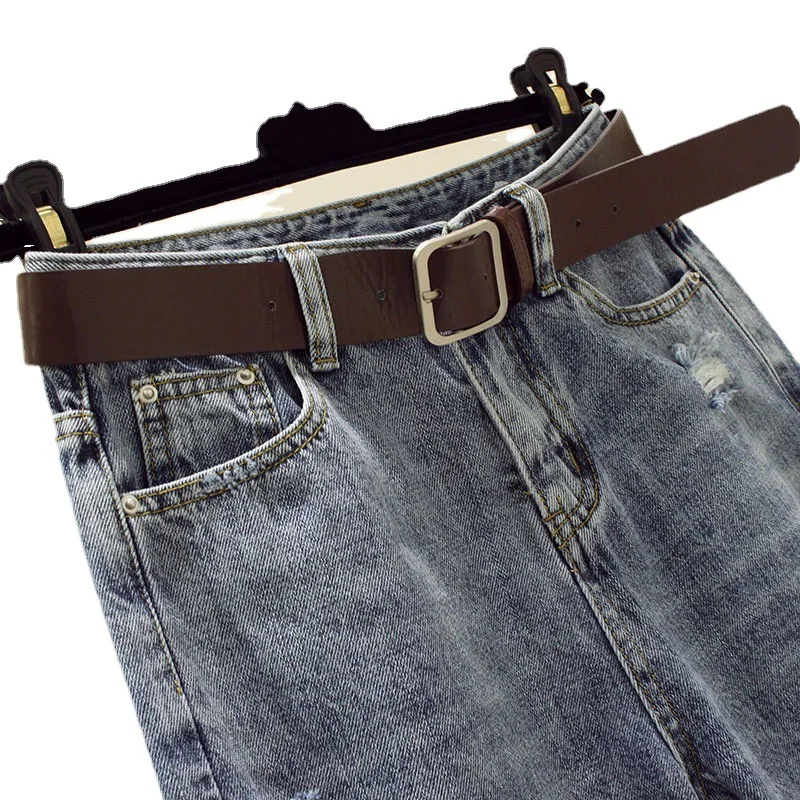 

Jeans with Holes In Pants Women's Spring and Summer 2020 New Pants Loose Student Straight Pants