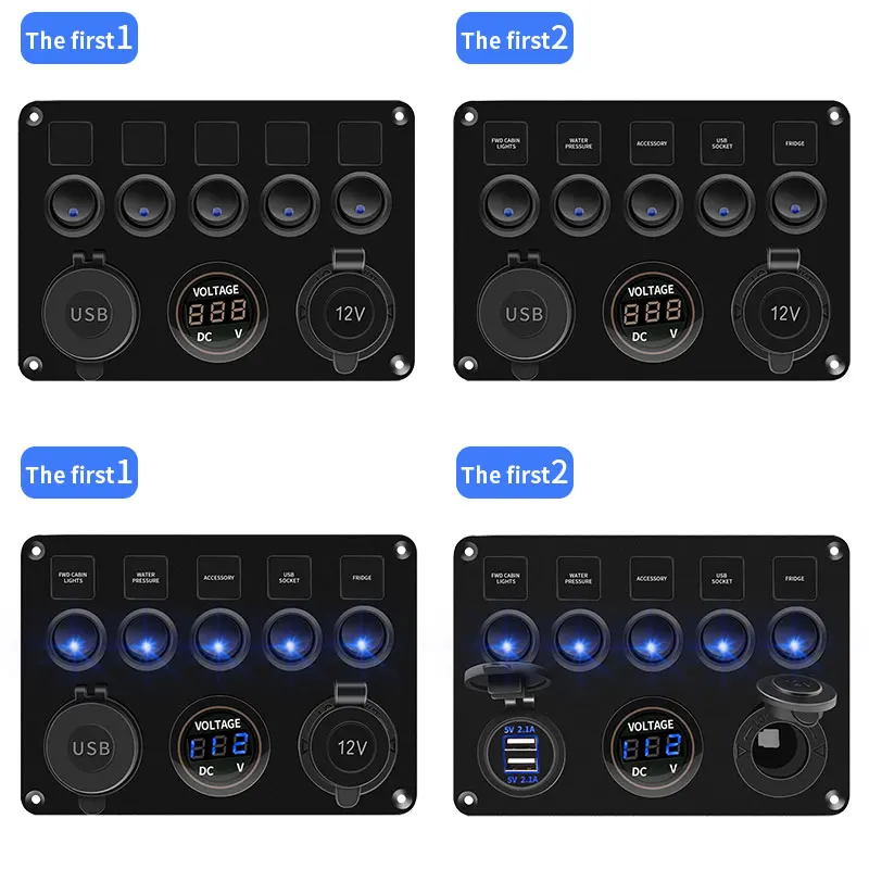 5/8 кнопочная панель тумблера Usb кнопок управления для автомобиля лодка RV грузовик