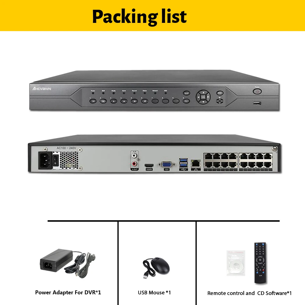 H.265 16CH 5MP 3MP 2MP 8CH 4K 48V POE NVR P2P ONVIF сетевой видеорегистратор для IP камеры