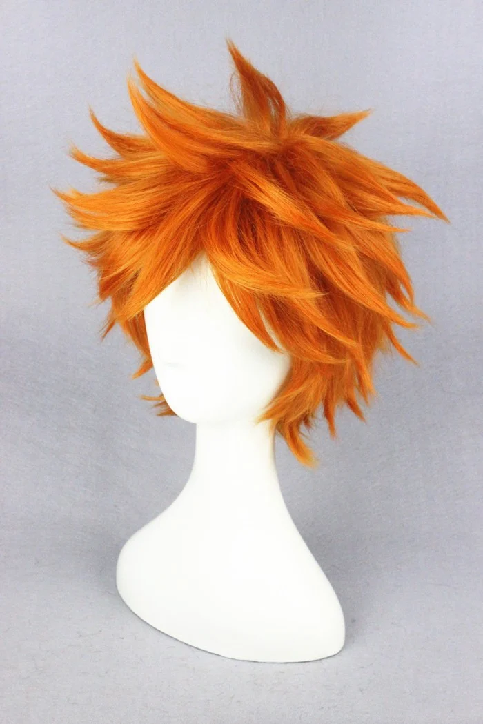Высококачественный Аниме Haikyuu! Парик для косплея Hinata Syouyou короткие оранжевые