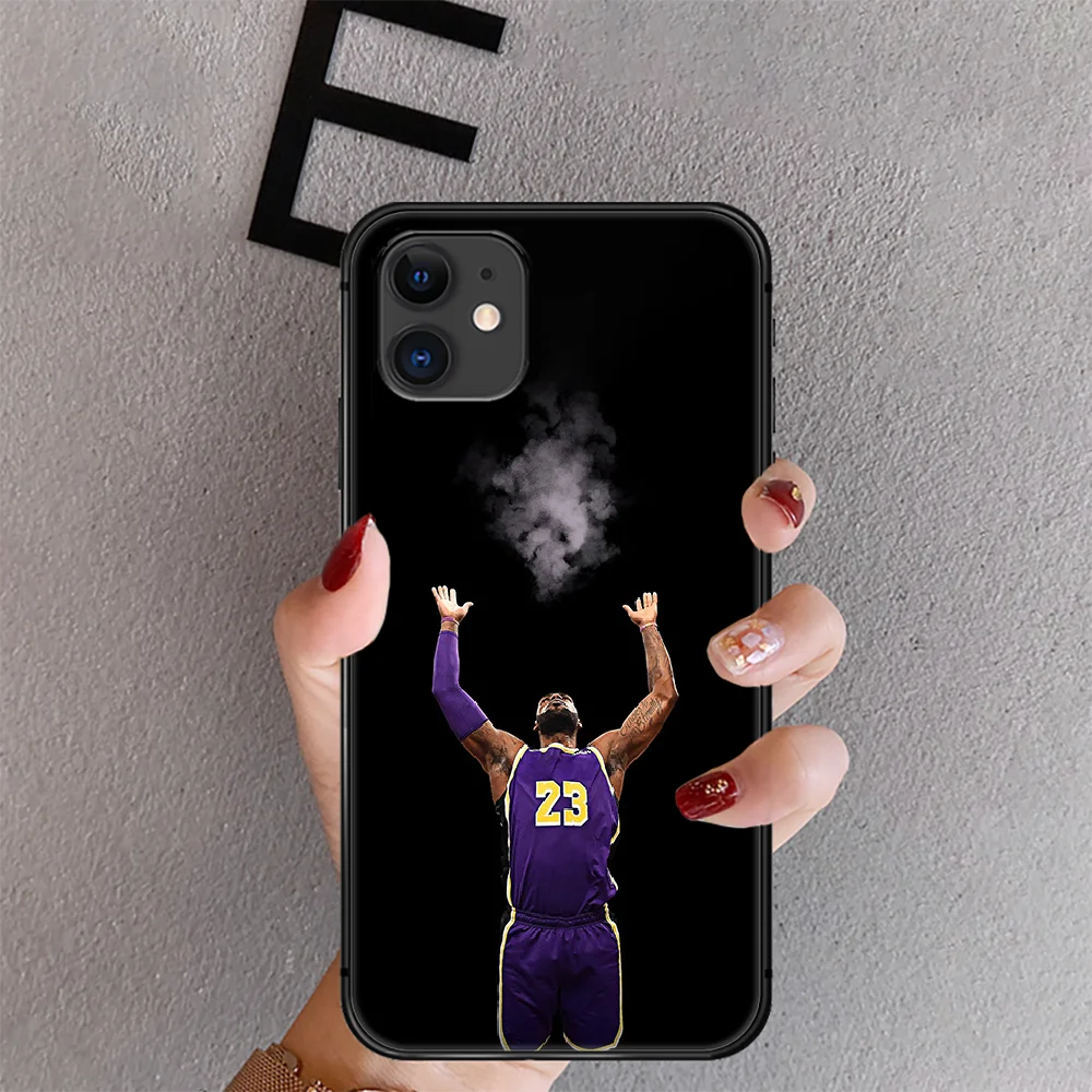 

Basketball James 23 LeBron Phone Case Cover For Iphone 6 6S 7 8 11 12 Se 2020 X Xs Xr Pro Max Plus Mini Black Fashion Trend