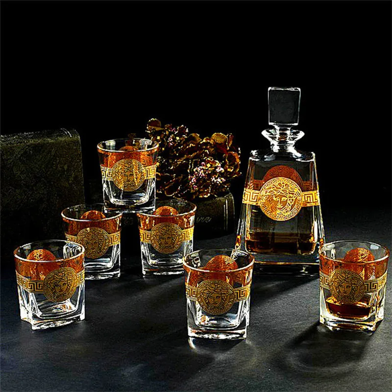 Виски набор Хрустальное стекло питьевой Свадебные Подарки Богемия стиль 6 штук